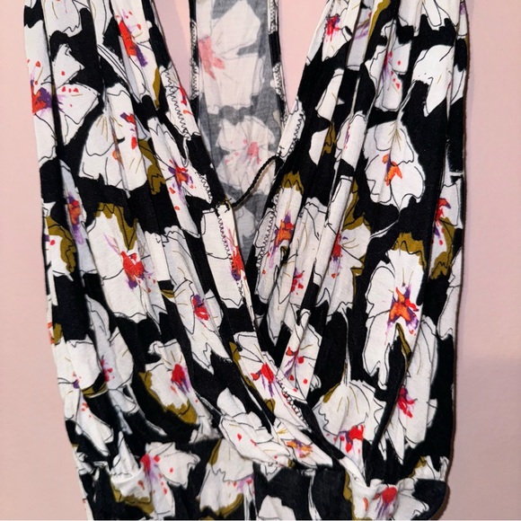 Free People Black Floral Sure Please Racerback Bodysuit Size L - Picture 6 of 14